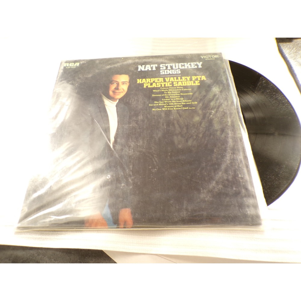 Nat Stuckey Sings Harper Valley PTA Plastic Saddle Vinyl LP RCA LSP-4090 1968